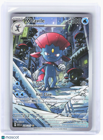 2026 Pokemon—Weavile #228/217 Ascended Heroes—Illustration Rare Foil
