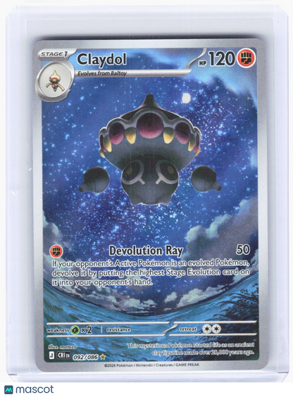 2026 Pokemon—Claydol #92/86 Chaos Rising—Illustration Rare Foil