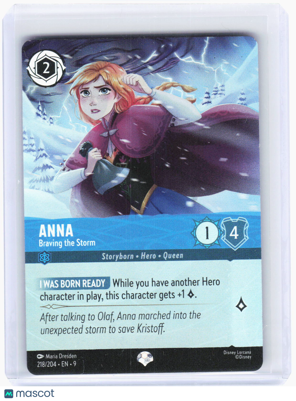 2024 Disney Lorcana—Anna - Braving the Storm (Epic) #218/204 Fabled—Epic Foil