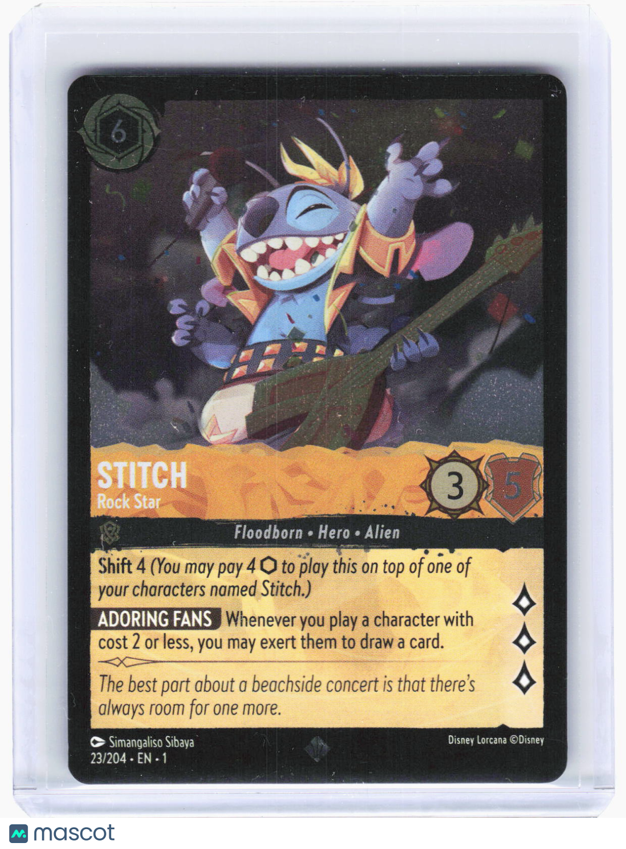 2023 Lorcana—Stitch - Rock Star #23/204 The First Chapter—Super Rare Foil