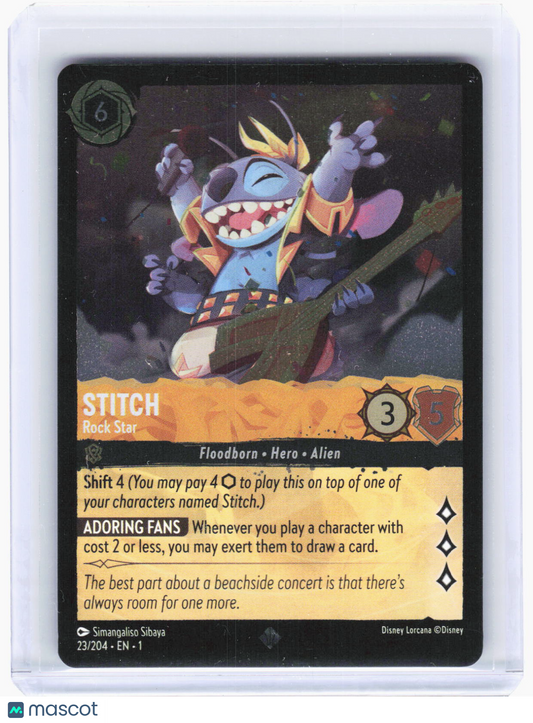 2023 Lorcana—Stitch - Rock Star #23/204 The First Chapter—Super Rare Foil