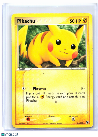 2004 Pokemon—Pikachu #74/112 EX FireRed & LeafGreen—Common Nonholo [Damaged]