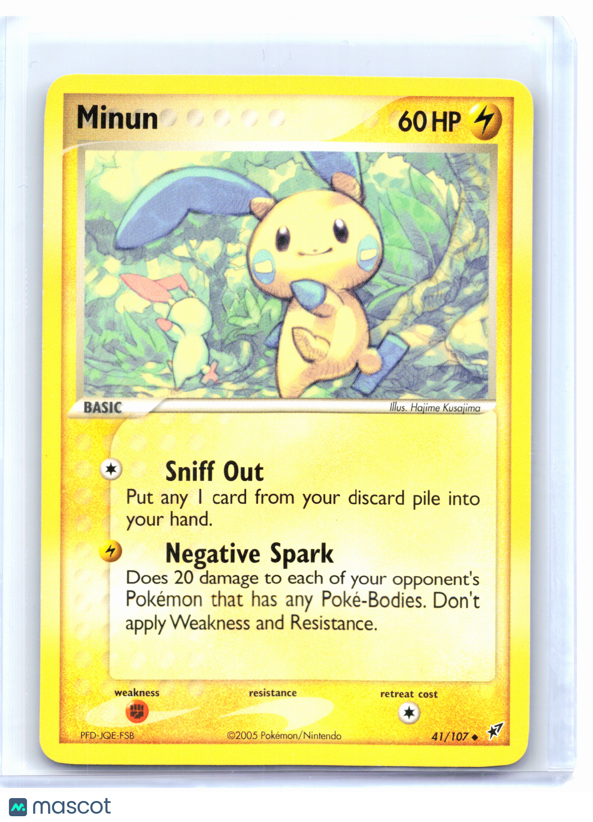 2005 Pokemon—Minun #41/107 EX Deoxys—Uncommon Nonholo [Lightly Played]