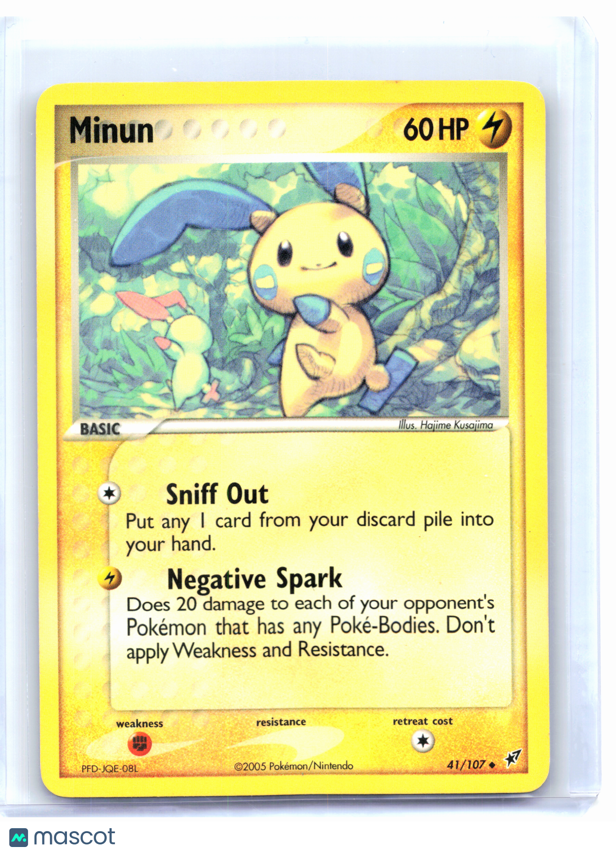 2005 Pokemon—Minun #41/107 EX Deoxys—Uncommon Nonholo [Lightly Played]