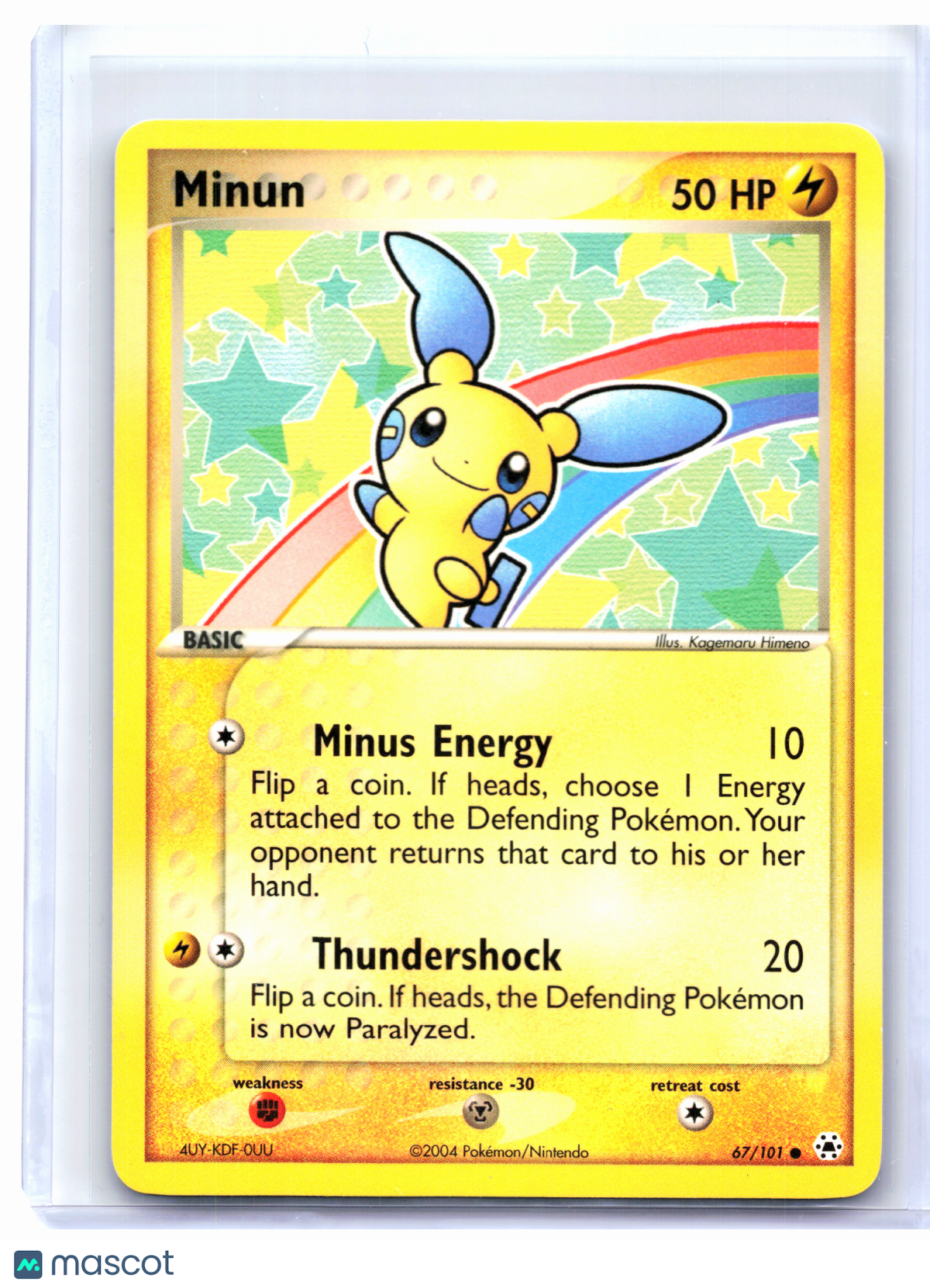 2004 Pokemon—Minun #67/101 EX Hidden Legends—Common Nonholo [Lightly Played]