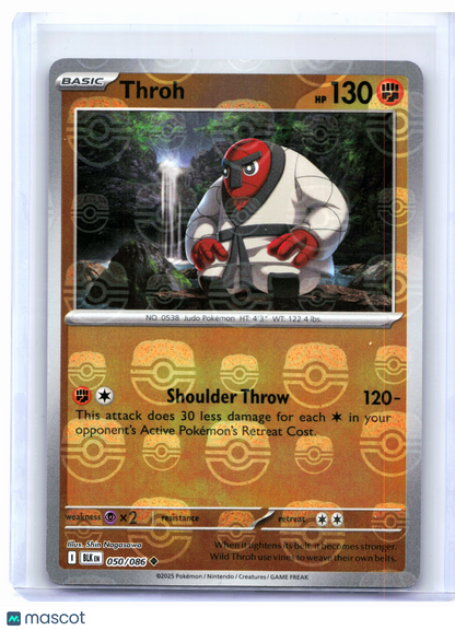 2025 Pokemon—Throh (Master Ball Pattern) #050/086 Black Bolt—Uncommon Holo