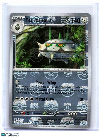2025 Pokemon—Ferrothorn (Master Ball Pattern) #069/086 White Flare—Uncommon Holo