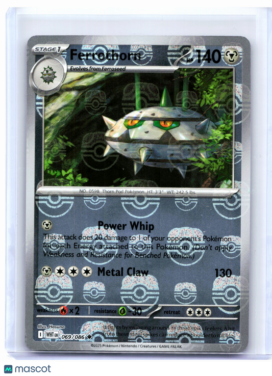 2025 Pokemon—Ferrothorn (Master Ball Pattern) #069/086 White Flare—Uncommon Holo