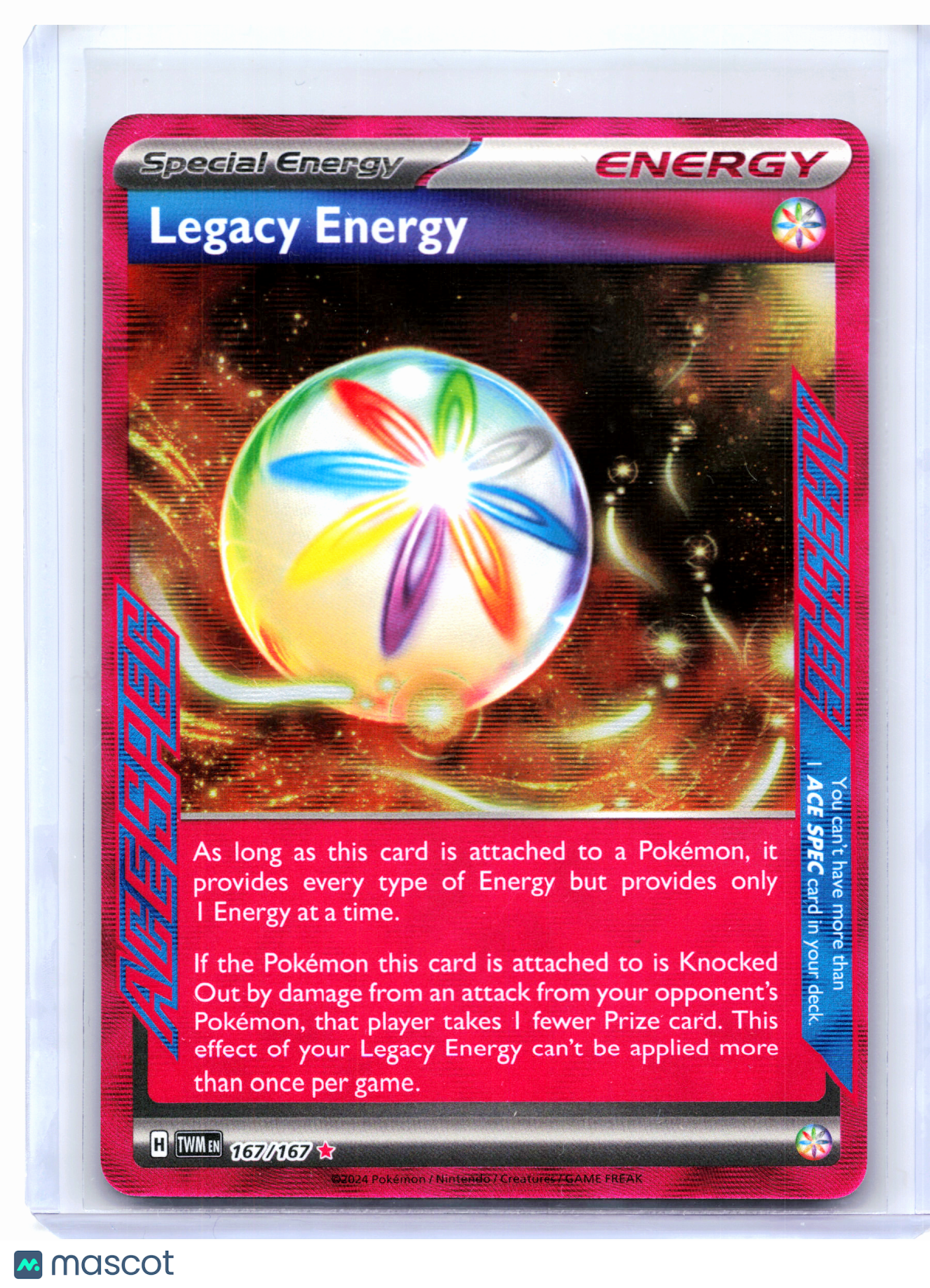 2024 Pokemon—Legacy Energy #167/167 Twilight Masquerade—ACE SPEC Rare Holo