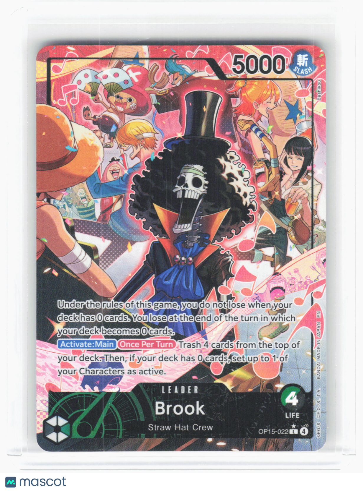 2024 One Piece—Brook #OP15-022 Adventure on Kami's Island—Leader Foil (Alt Art)