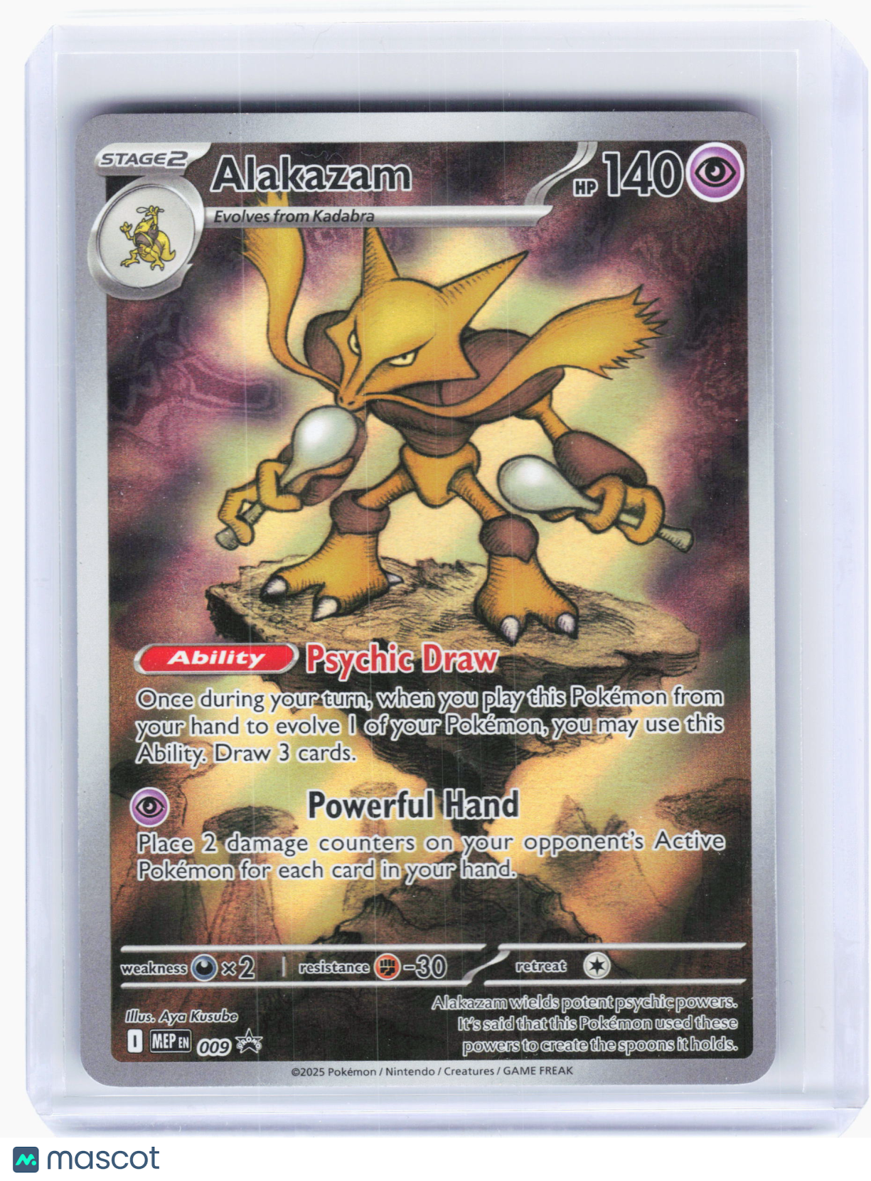2025 Pokemon—Alakazam #009 Mega Evolution Promo—Black Star Promo Holo