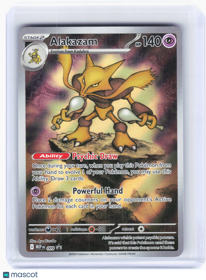 2025 Pokemon—Alakazam #009 Mega Evolution Promo—Black Star Promo Holo