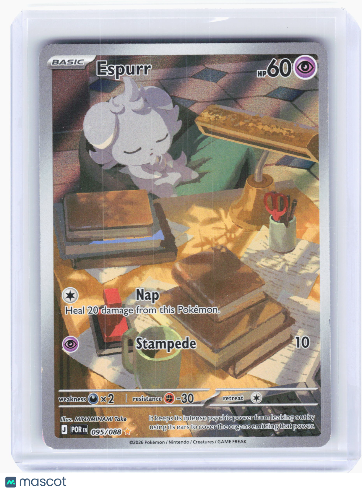 2026 Pokemon—Espurr #95/88 Perfect Order—Illustration Rare Holo