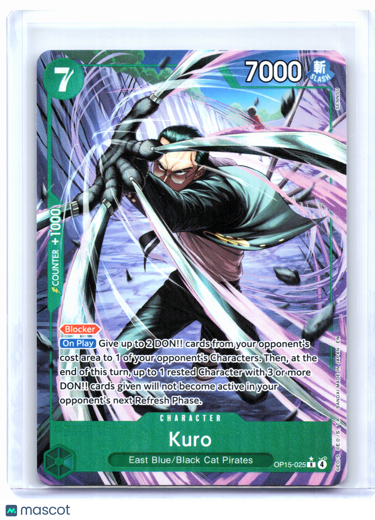2026 One Piece—Kuro (Alt Art) #OP15-025 Adventure on Kami's Island—Rare Foil