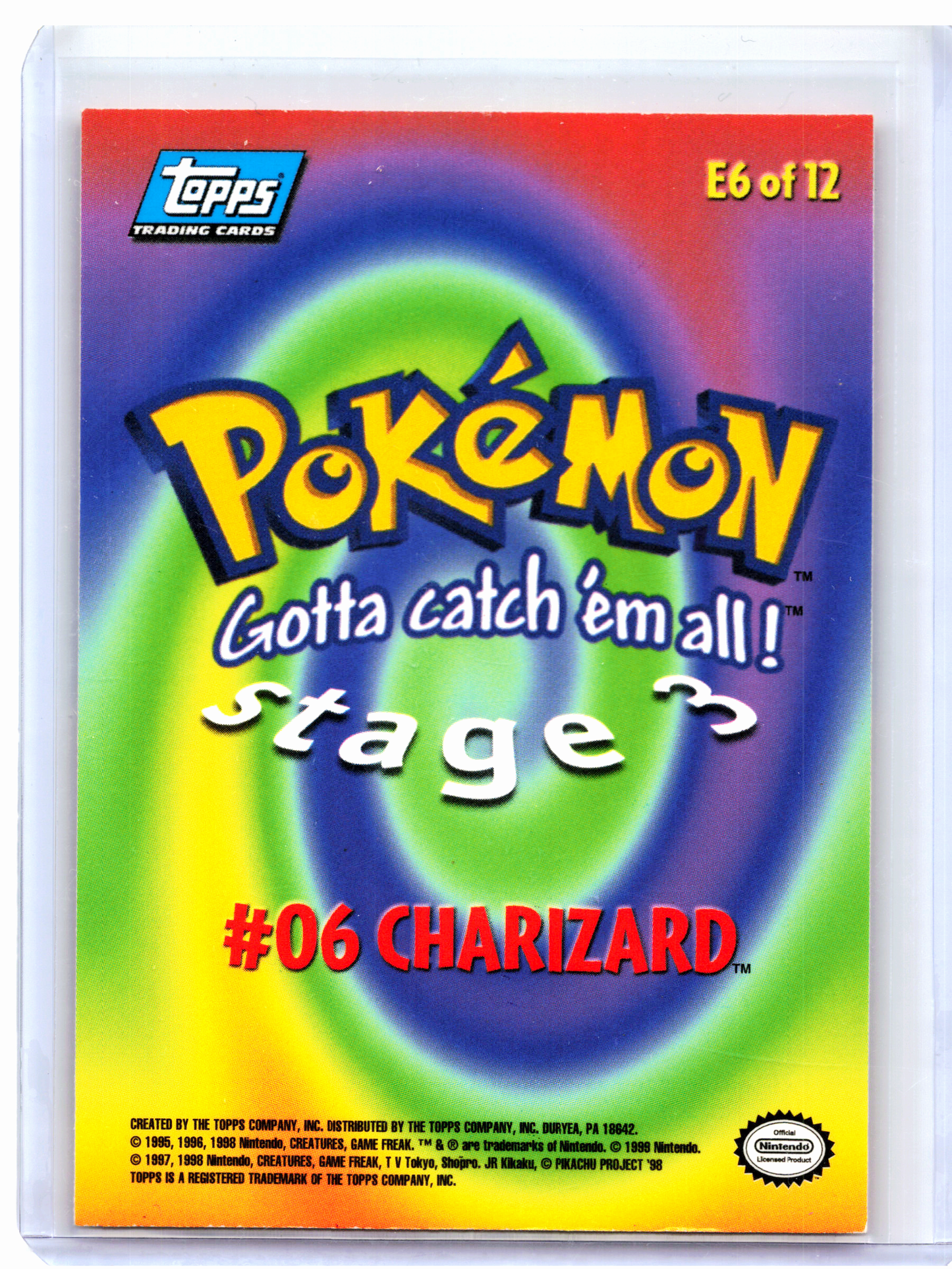 1999 Pokemon—Charizard #E6 of 12 Topps Pokemon The Movie—Nonholo