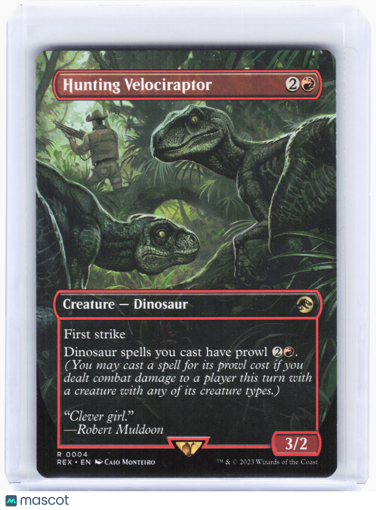 2023 Magic: The Gathering—Hunting Velociraptor #4 (REX)—Rare Non-Foil