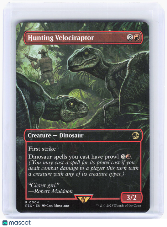 2023 Magic: The Gathering—Hunting Velociraptor #4 (REX)—Rare Non-Foil