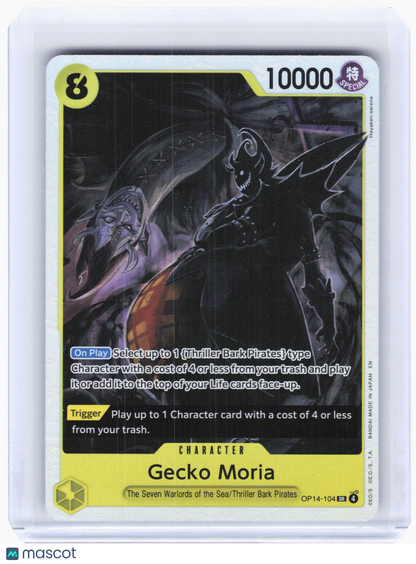 2026 One Piece—Gecko Moria #OP14-104 The Azure Sea's Seven—Super Rare Foil