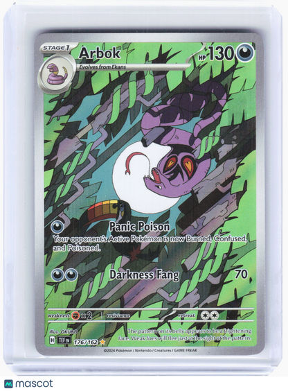 2024 Pokemon—Arbok #176/162 Temporal Forces—Illustration Rare Holo