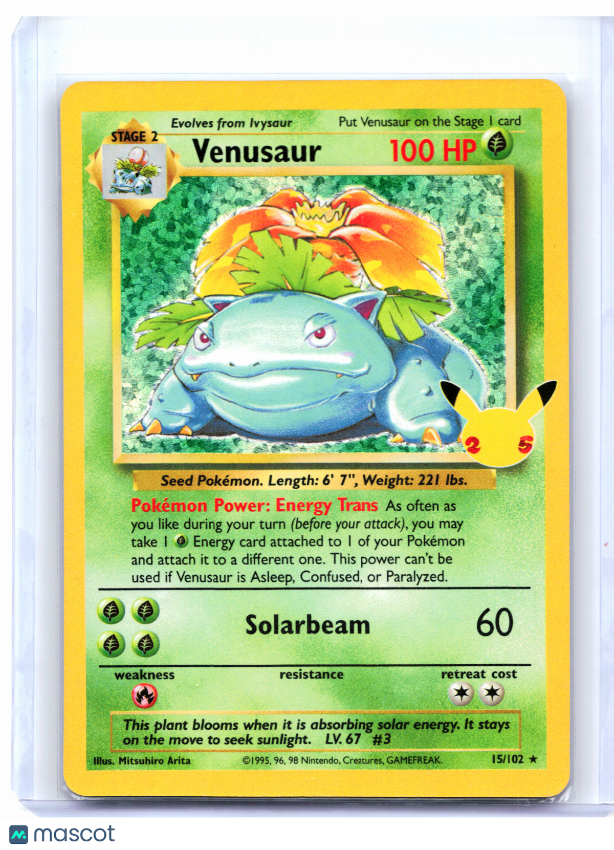 2021 Pokemon—Venusaur #15/102 Celebrations: Classic Collection—CC Holo