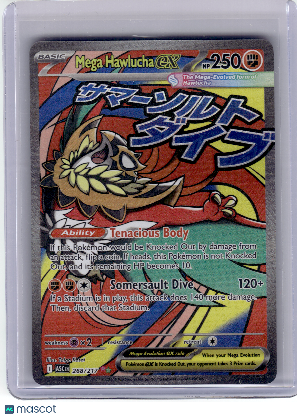 2026 Pokemon—Mega Hawlucha ex #268 Ascended Heroes—Mega Attack Rare Holo