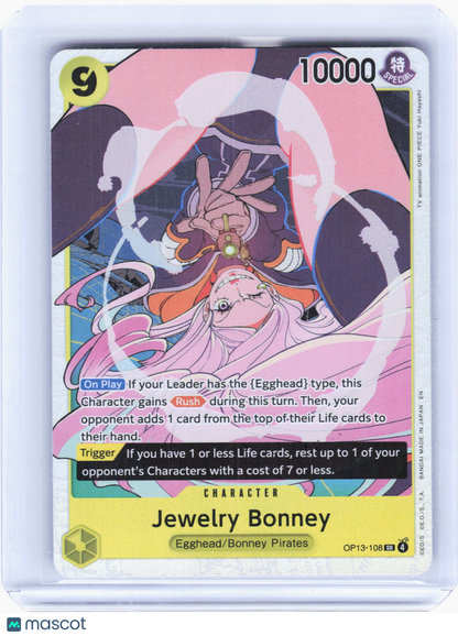 2025 One Piece—Jewelry Bonney #OP13-108 Carrying On His Will—Super Rare Foil