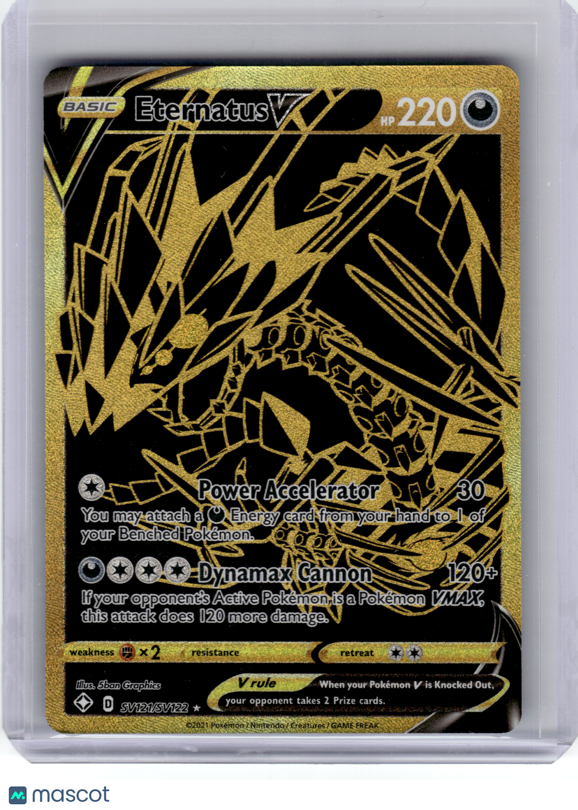 2021 Pokemon—Eternatus V #SV121 Shining Fates: Shiny Vault—Shiny Holo Rare Gold