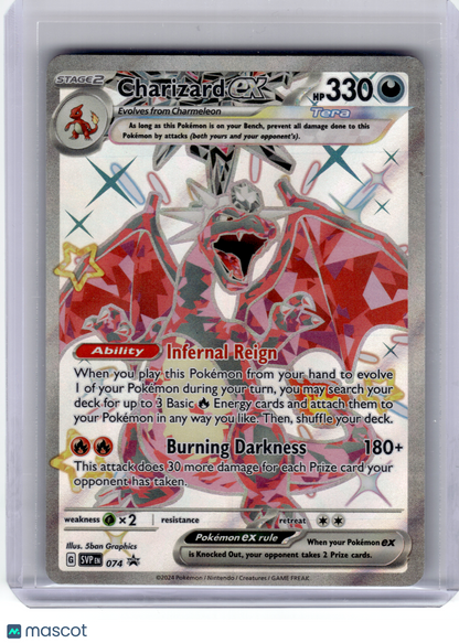 2024 Pokemon—Charizard EX #074 Scarlet & Violet—Black Star Promo Holo [LP]