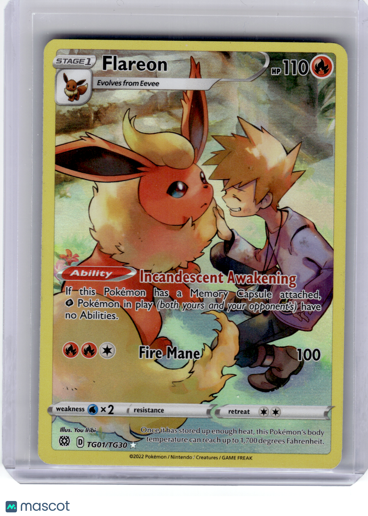 2022 Pokemon—Flareon #TG01 Brilliant Stars Trainer Gallery—Ultra Rare Holo [LP]