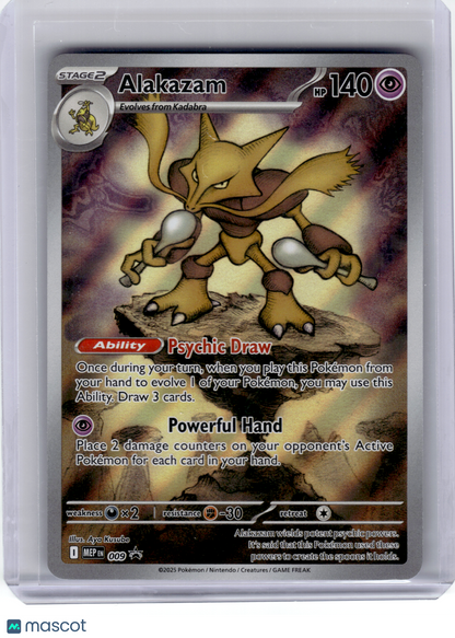 2025 Pokemon—Alakazam #009 Mega Evolution Promo—Black Star Promo Holo