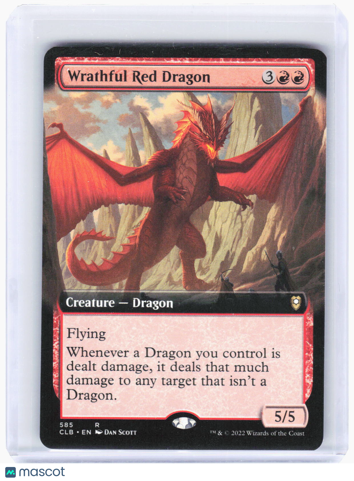 2022 Magic: The Gathering—Wrathful Red Dragon (Ext Art) #585 (CLB)—Rare Non-Foil