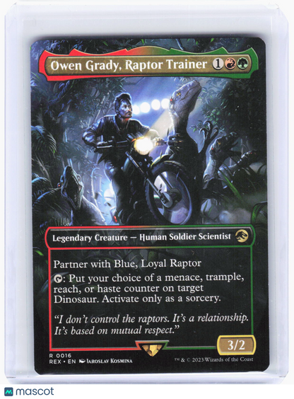 2023 Magic: The Gathering—Owen Grady, Raptor Trainer #16 (REX)—Rare Non-Foil