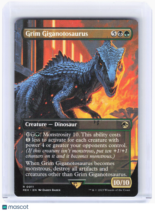 2023 Magic: The Gathering—Grim Giganotosaurus #11 (REX)—Rare Non-Foil