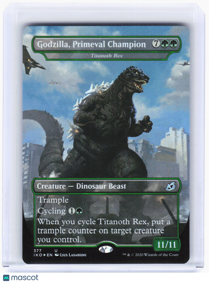 2020 Magic: The Gathering—Godzilla, Primeval Champion #377 (IKO)—Uncommon Foil