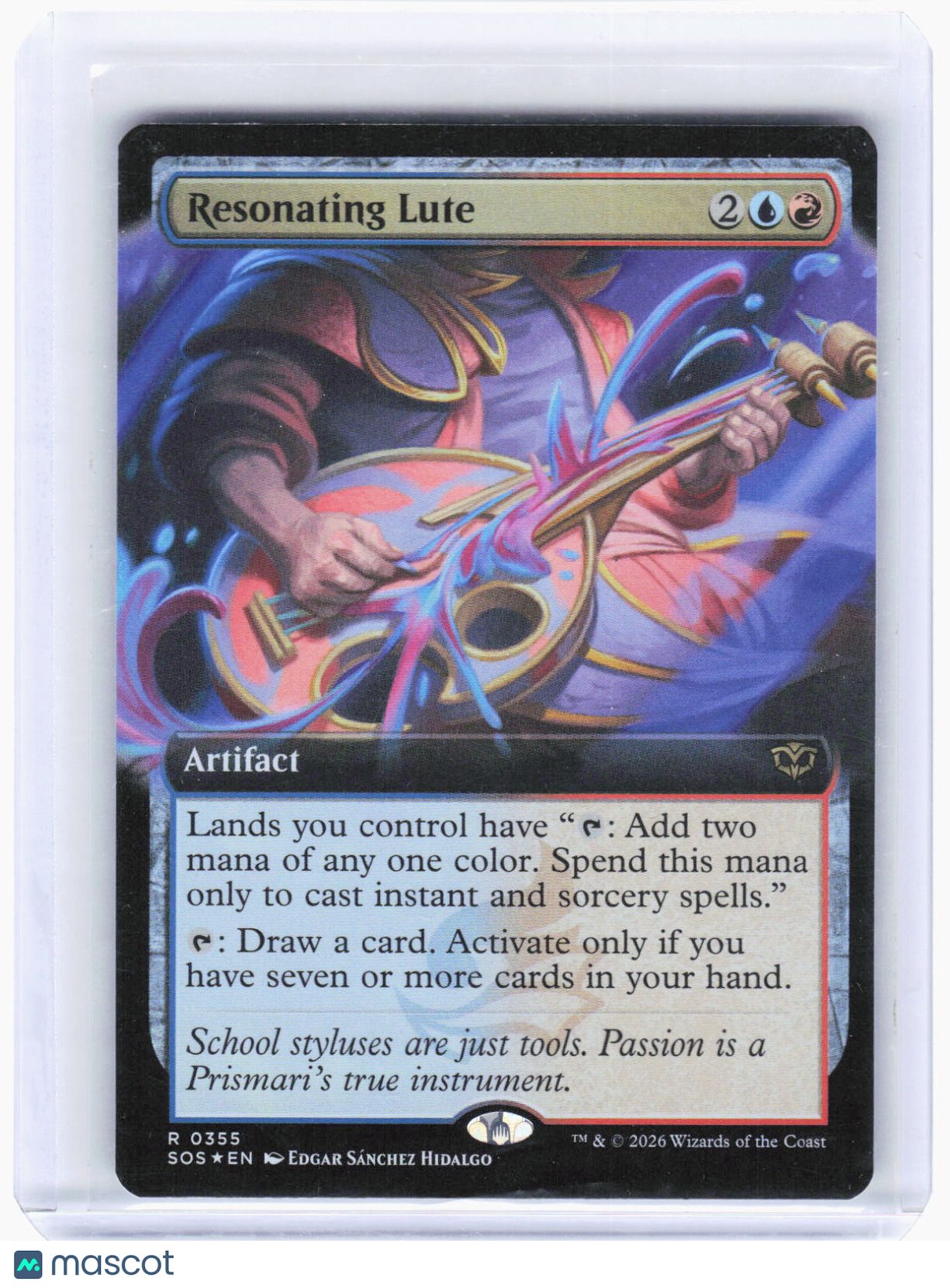 2024 Magic: The Gathering—Resonating Lute (Extended Art) #355 (SOS)—Rare Foil