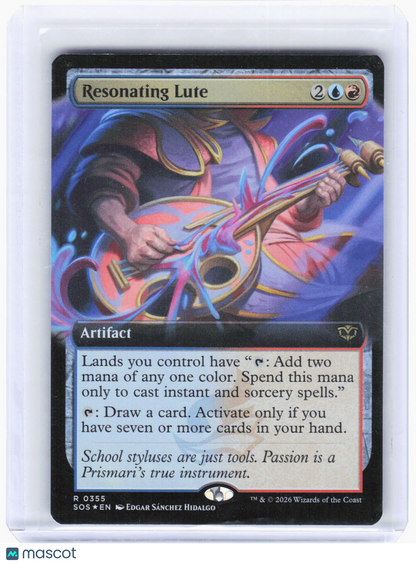 2024 Magic: The Gathering—Resonating Lute (Extended Art) #355 (SOS)—Rare Foil