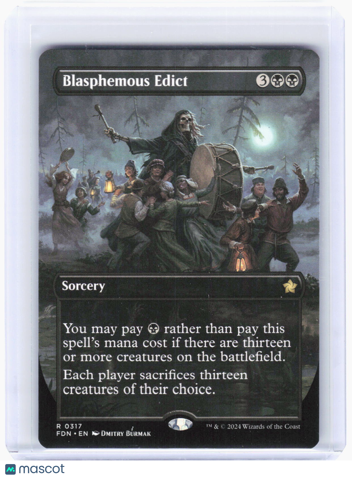 2024 Magic: The Gathering—Blasphemous Edict (Borderless)#317 (FDN)—Rare Non-Foil