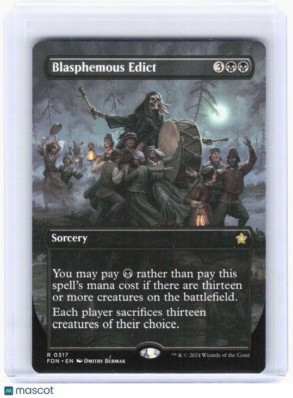2024 Magic: The Gathering—Blasphemous Edict (Borderless)#317 (FDN)—Rare Non-Foil