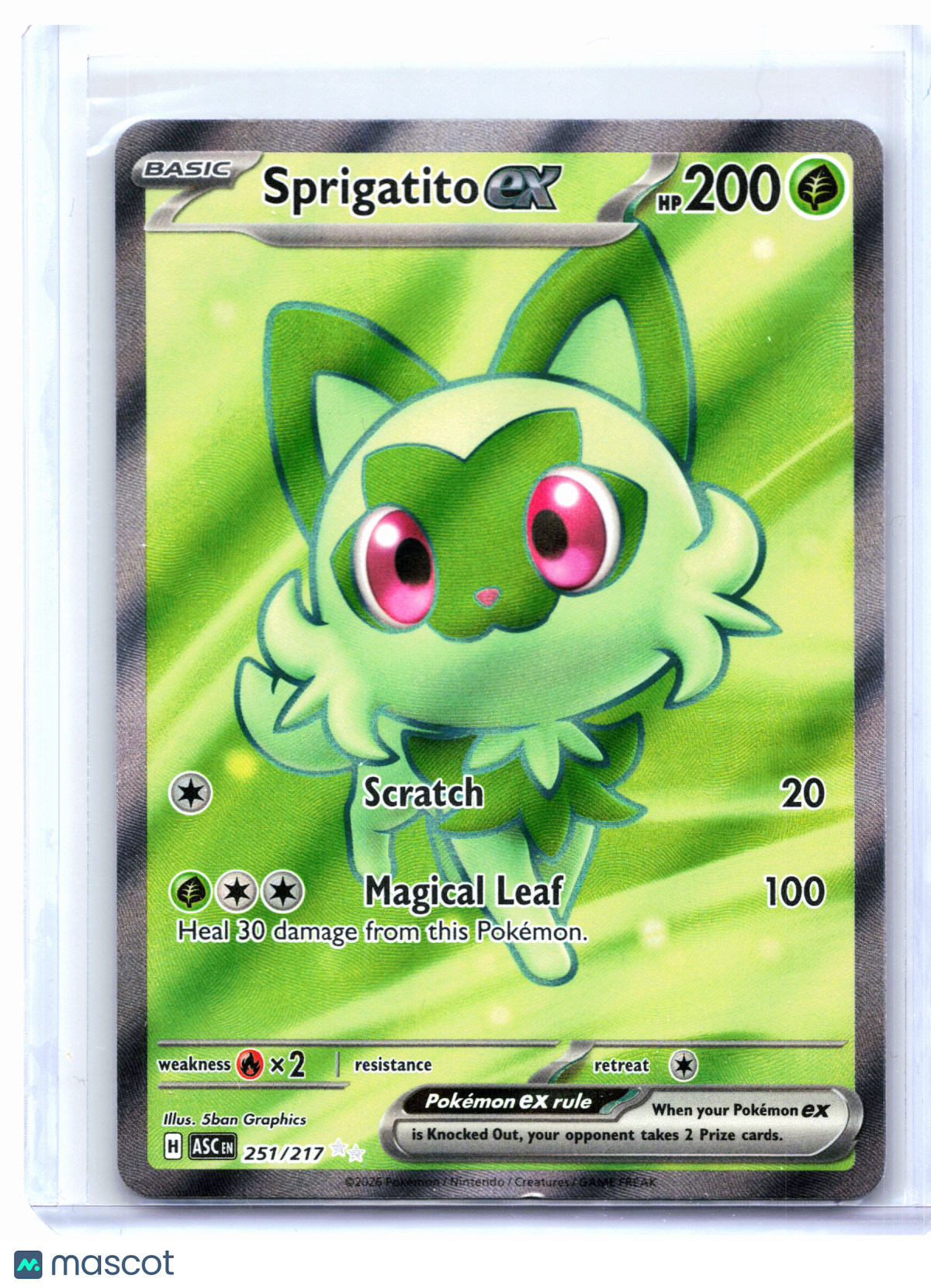 2026 Pokemon—Sprigatito ex #251/217 Ascended Heroes—Ultra Rare Holo