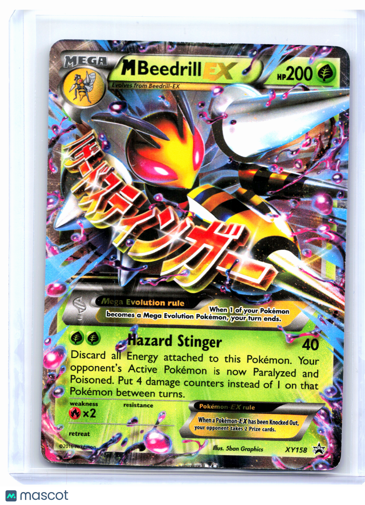 2016 Pokemon—M Beedrill EX #XY158 XY Promos—Black Star Promo Holo [Damaged]