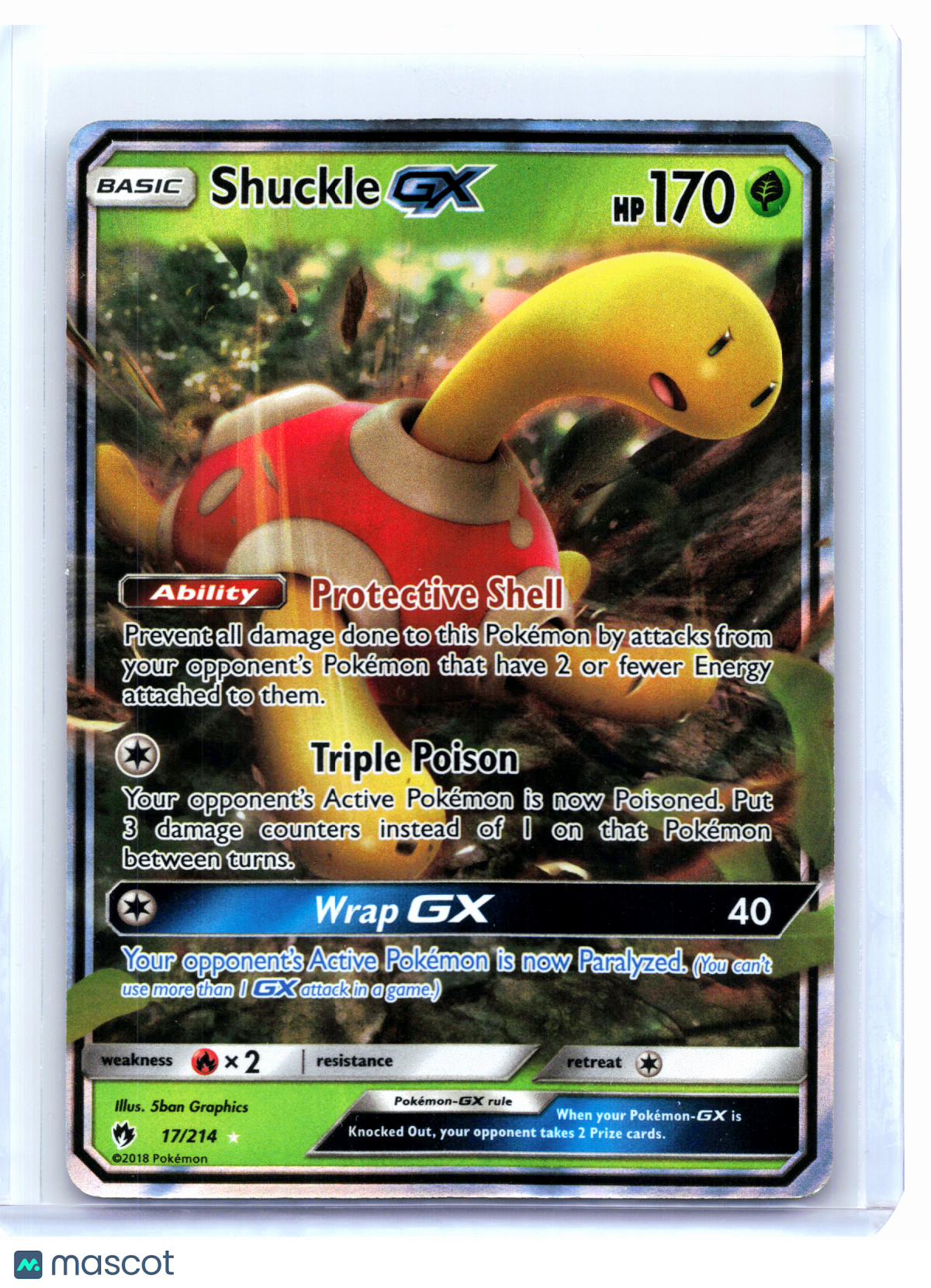2018 Pokemon—Shuckle GX #17/214 Lost Thunder—Ultra Rare Holo [Heavily Played]