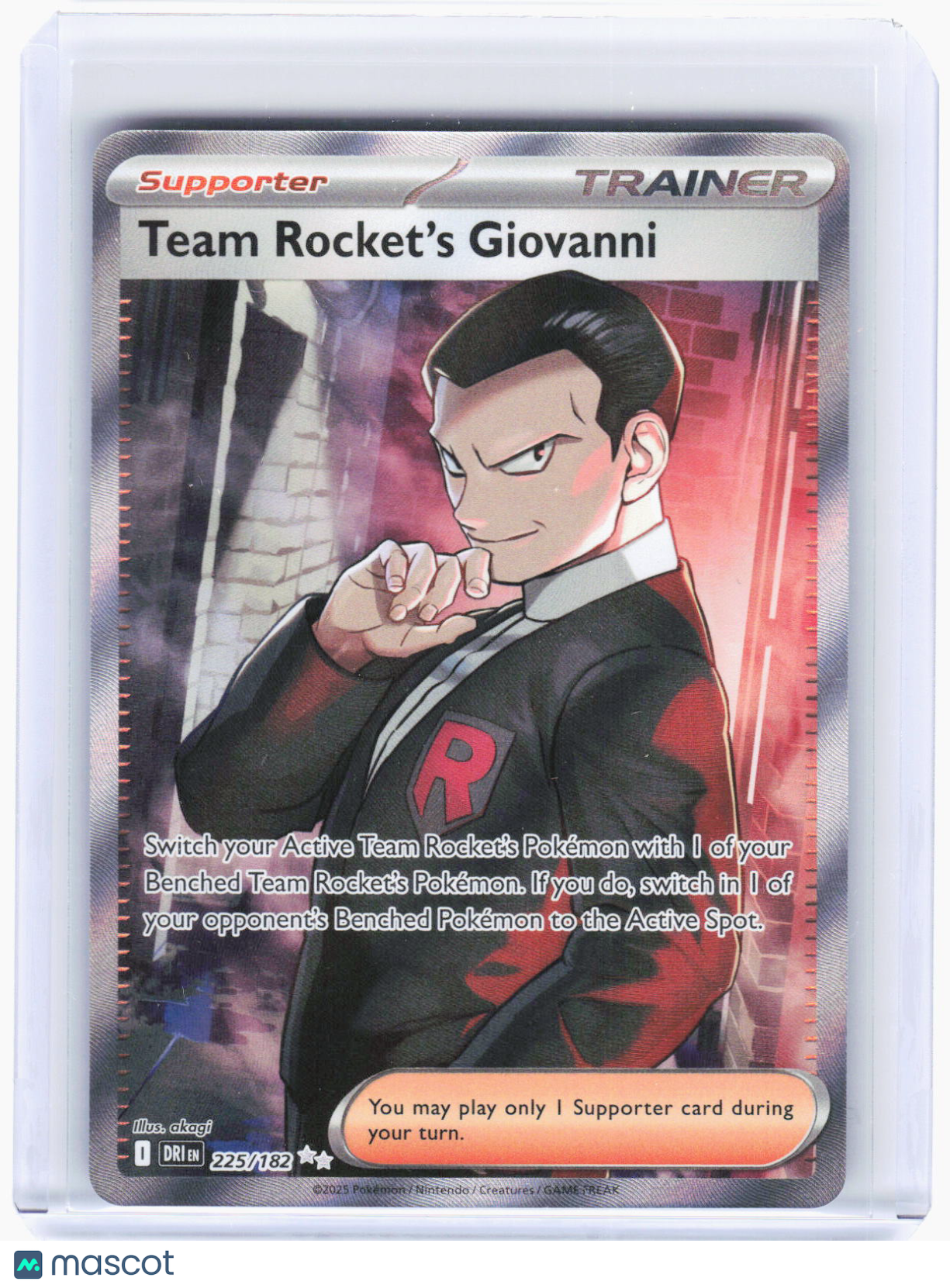 2025 Pokemon—Team Rocket's Giovanni #225/182 Destined Rivals—Ultra Rare Foil