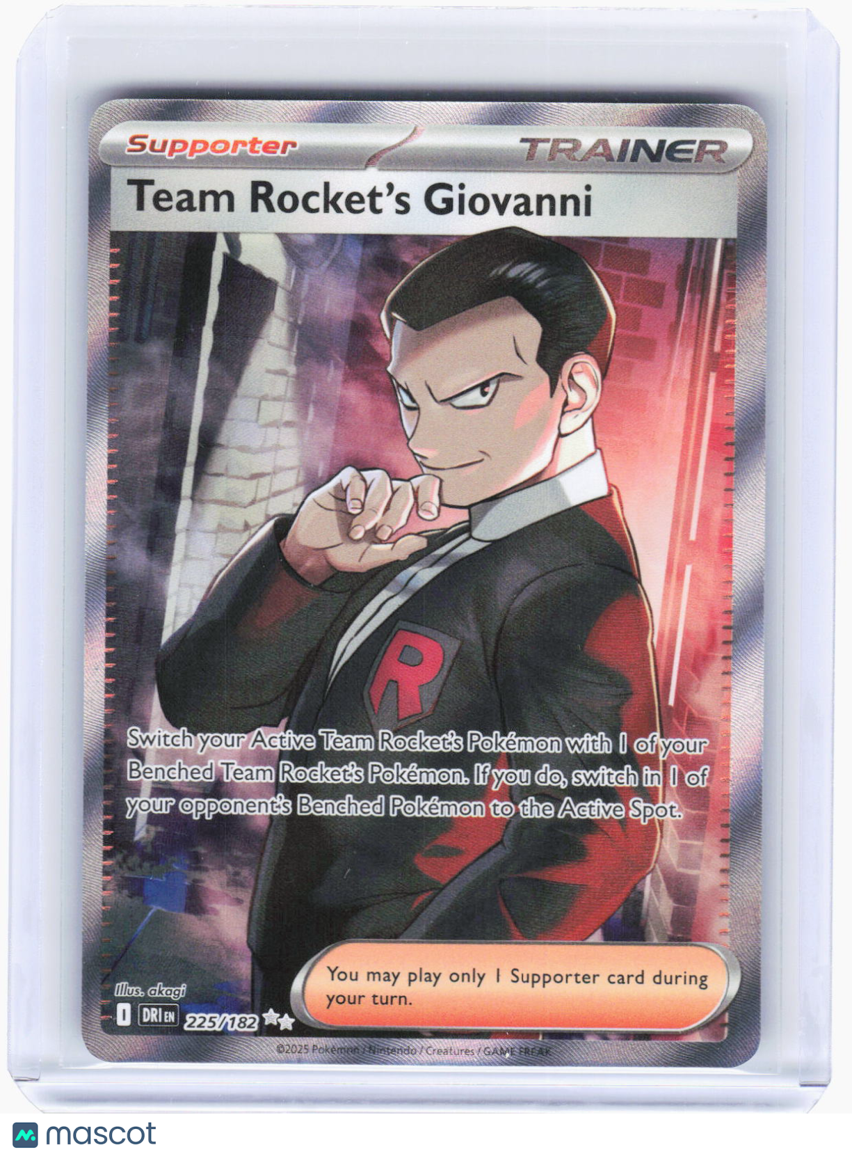 2025 Pokemon—Team Rocket's Giovanni #225/182 Destined Rivals—Ultra Rare Foil