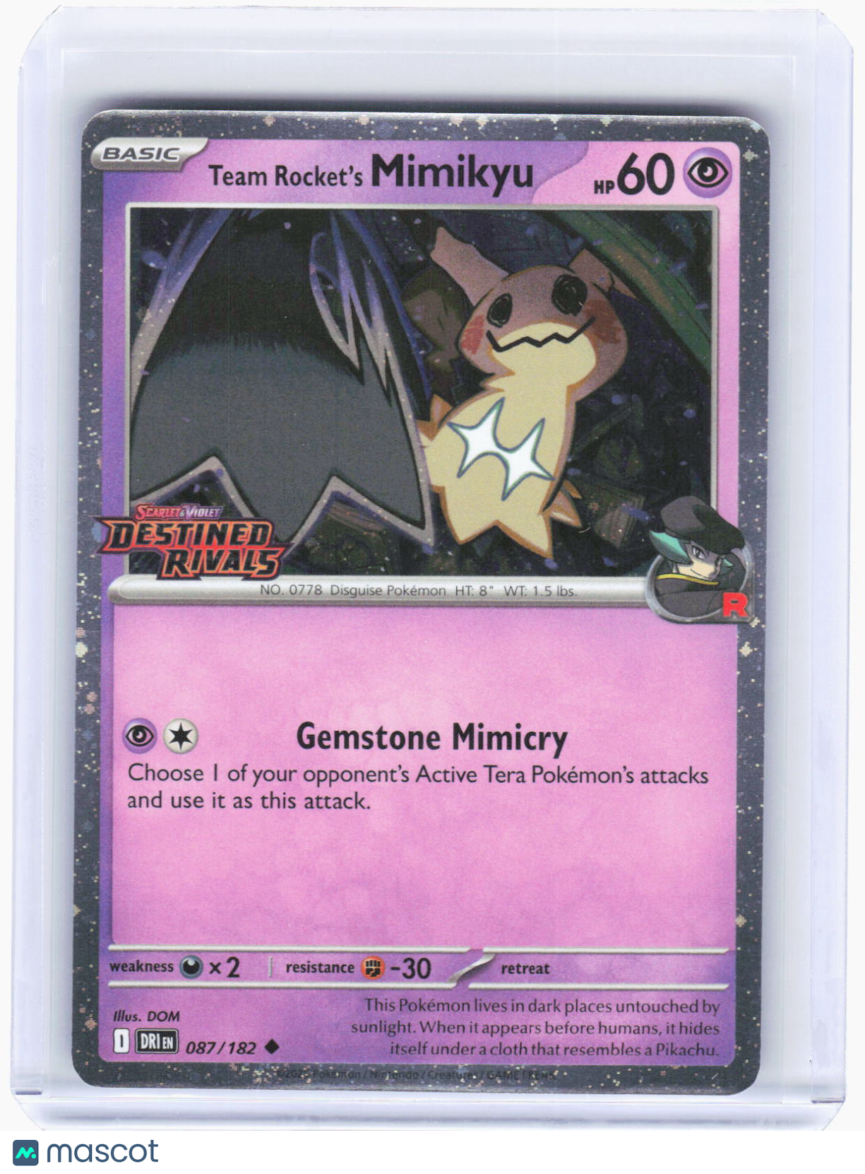 2025 Pokemon—Team Rocket's Mimikyu (Pre) #87/182 Mis Cards & Products—UC Foil