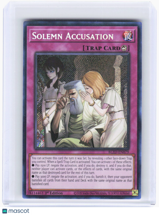 2020 YuGiOh!—Solemn Accusation #BLZD-EN079 (BLZD)—Secret Rare Foil 1st Edition