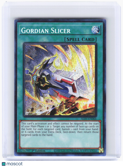 2025 YuGiOh!—Gordian Slicer #ALIN-EN066 Alliance Insight—Secret Rare Foil 1st ED