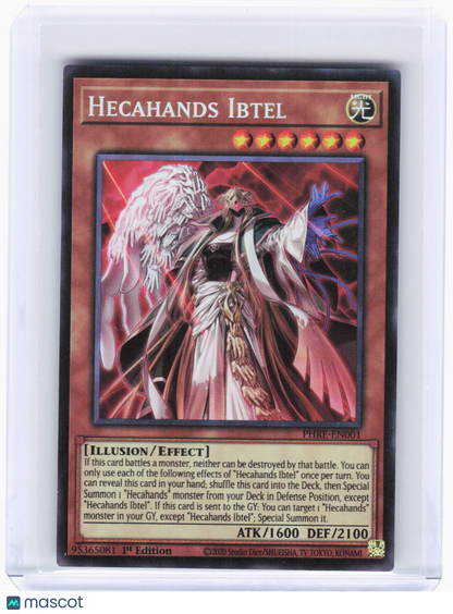 2020 YuGiOh!—Hecahands Ibtel (CR) #PHRE-EN001 (PHRE)—CR Foil 1st Edition