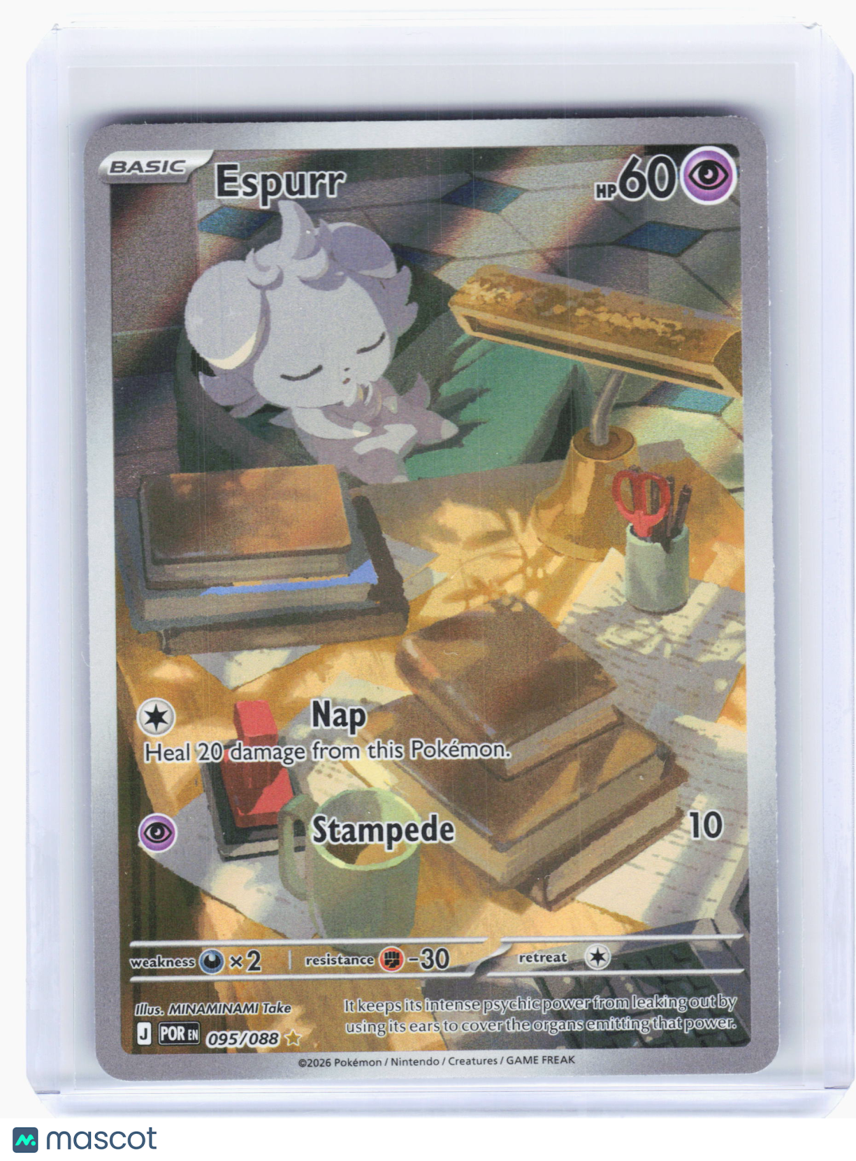 2026 Pokemon—Espurr #95/88 Perfect Order—Illustration Rare Holo