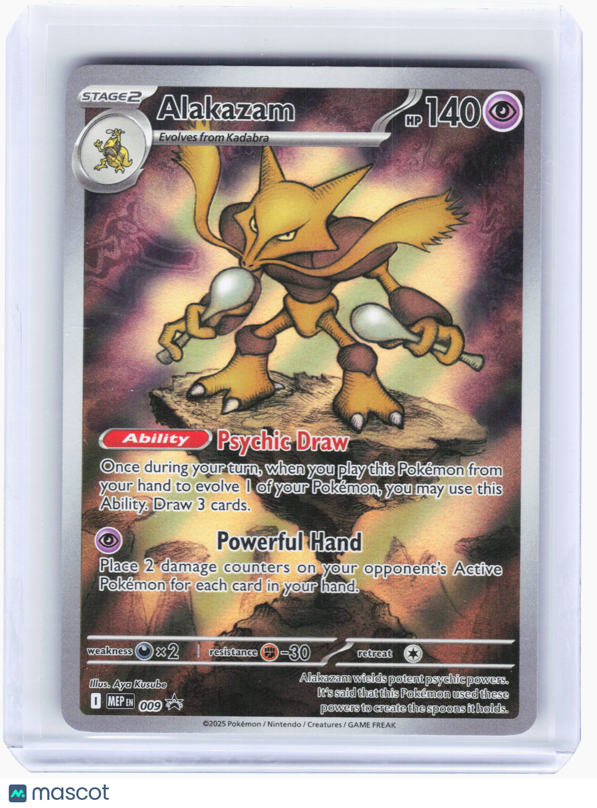 2025 Pokemon—Alakazam #009 Mega Evolution Promo—Black Star Promo Holo