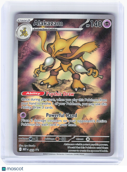 2025 Pokemon—Alakazam #009 Mega Evolution Promo—Black Star Promo Holo